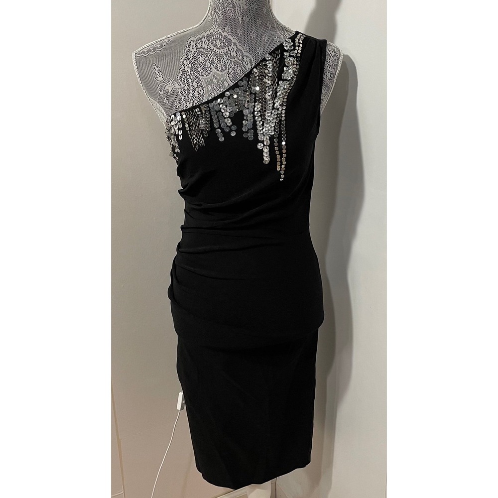 One shoulder black dress size 12‎